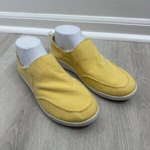 Vionic Beach Malibu Shoes Womens Size 8 Yellow Slip On Canvas Comfort‎ Casual